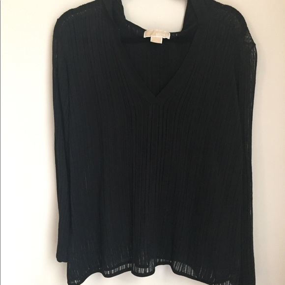 Michael Kors Tops - Michael Kors Sheer Striped Hooded Top